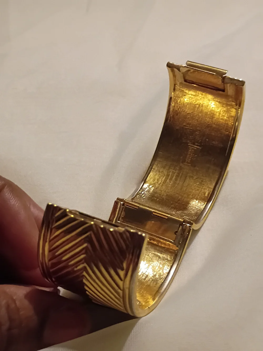 Gold-Tone Geometric Hinge Bangle Bracelet - Women Jewelry